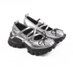 Multi-Strap Silver Platform Mary Janes Sneakers​ - Image 2