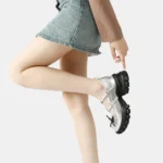 Multi-Strap Silver Platform Mary Janes Sneakers​ - Image 8