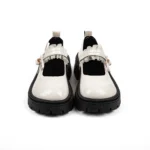kawaii cream lace strap mary jane shoes