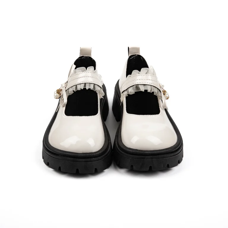 kawaii cream lace strap mary jane shoes