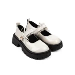 kawaii cream lace strap mary jane shoes