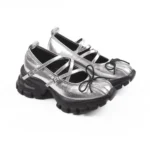 multi strap silver platform mary janes sneakers​