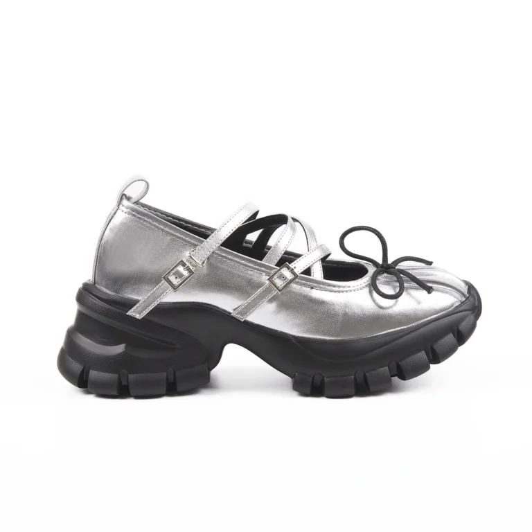 multi strap silver platform mary janes sneakers​