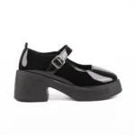 retro buckle strap patent leather mary jane shoes