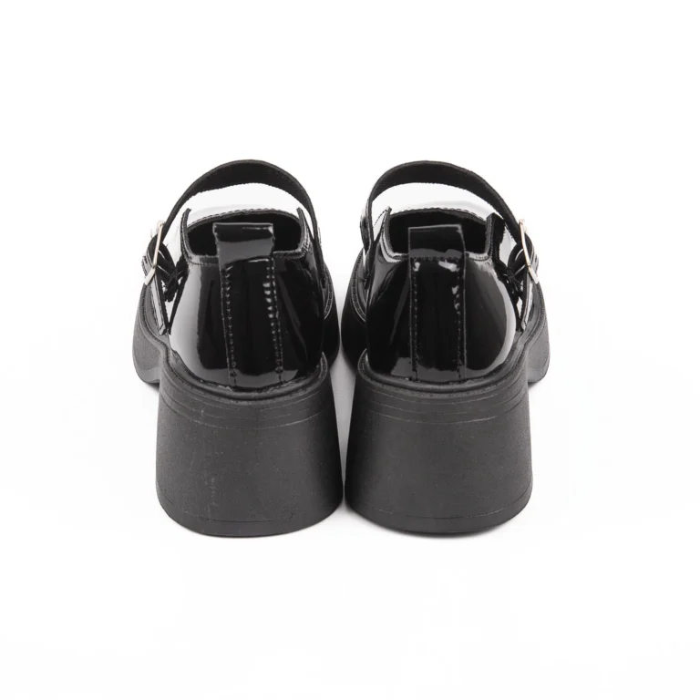 retro buckle strap patent leather mary jane shoes