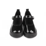 retro buckle strap patent leather mary jane shoes