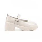 simple off white buckle strap platform mary janes