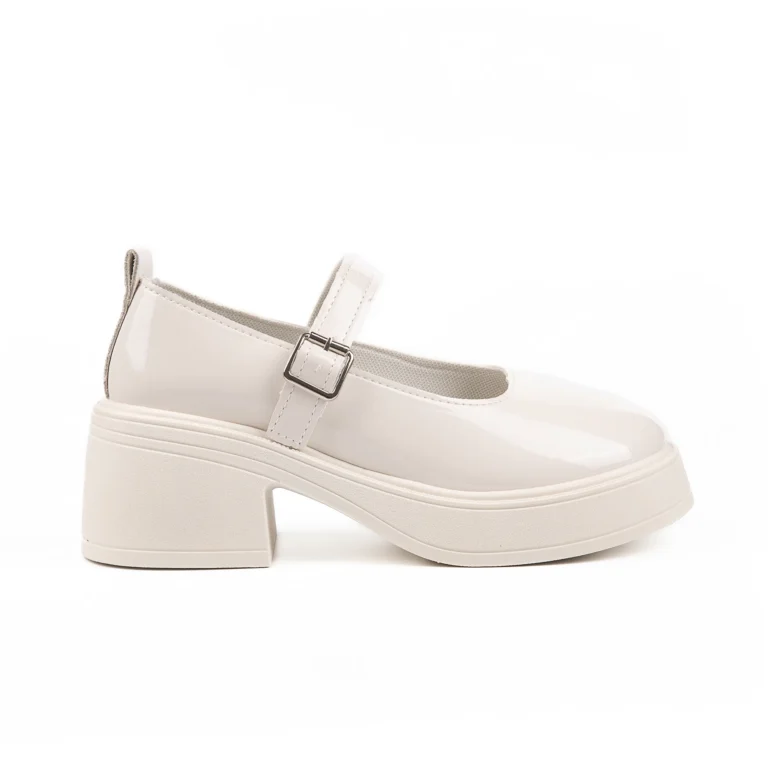 simple off white buckle strap platform mary janes