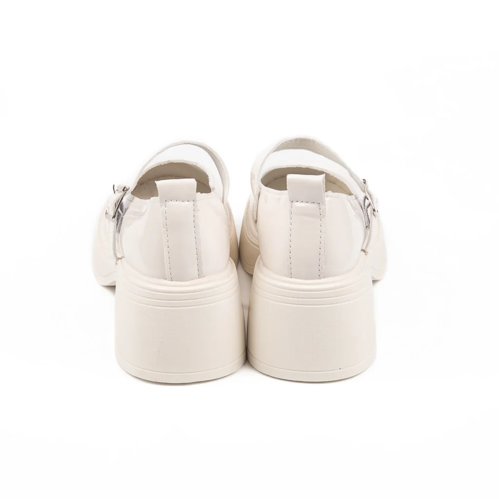 simple off white buckle strap platform mary janes
