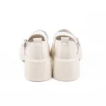 simple off white buckle strap platform mary janes