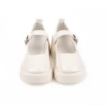 simple off white buckle strap platform mary janes